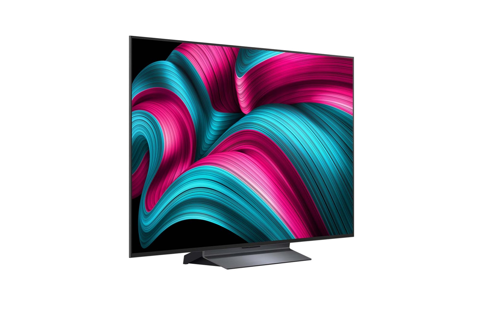 Mírně natočený pohled na televizor LG OLED evo AI C5 4K Smart TV.